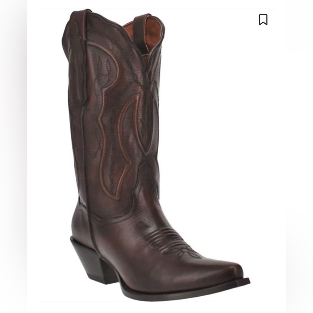 Women Brown Leather Cowboy Boots